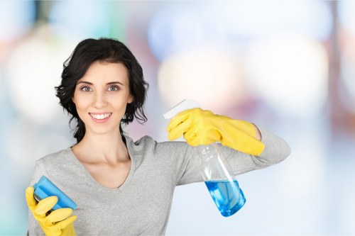 Commercial cleaning team preparing a workplace in Kingston upon Thames for the day